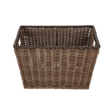 Better Homes & Gardens Large Poly Rattan Decorative Storage Basket with Handles, 14 in x 11 in x 8.5 in