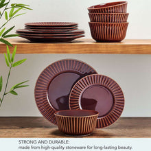 Pfaltzgraff Dannie 12 Piece Stoneware Dinnerware Set Red