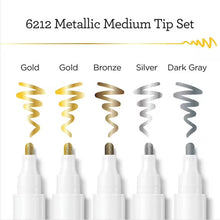 Apple Barrel Multi-Surface Medium Tip Paint Pens Set, Metallic, 5 Piece