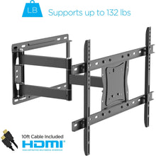 DuraPro Full-Motion Articulating, Tilt/Swivel, Universal Wall Mount Kit for 19" to 84" TVs + Bonus HDMI Cable (DRP800FN)