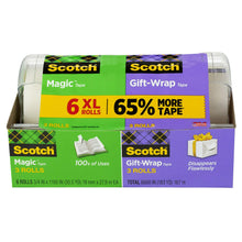 3M Scotch Magic Tape/Gift Wrap Tape, 6600" Total, 6-pack