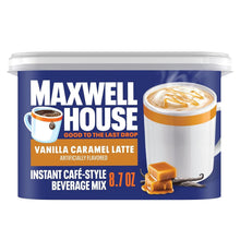 Maxwell House Vanilla Caramel Latte Mix, 8.7 oz + French Vanilla Café-Style Instant Coffee Beverage Mix, 4.3 oz, (Variety Pack)