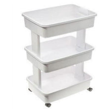 Mainstays 3-Tier Plastic Rolling Laundry Cart, Arctic White