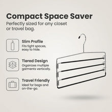 (4 pack) Mainstays Metal 4-Tier Pant & Skirt Hanger, Space Saving, Non-Slip, Heavy Duty & Slim Design