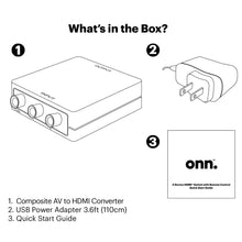onn Composite AV to HDMI Converter, Black
