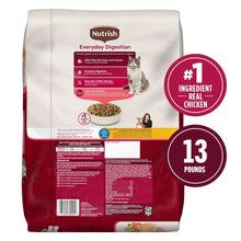 Nutrish Everyday Digestion Chicken Brown Rice and Salmon Recipe with Veggies Dry Cat Food, 13lb Bag