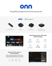 onn 4K Pro Streaming Device, Google TV with Gemini* - Ultra-fast Streaming, Stunning 4K UHD, 32GB Storage, 3GB RAM, Dolby Vision & Atmos, Find My Remote with Backlight, Ethernet Port