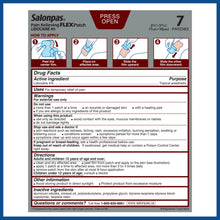 Salonpas Maximum Strength Flex Pain Relief Patch Lidocaine 4%, 8 Hours, Thin, Flexible, 7 Count