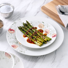 Elama Poppy 24 Piece Porcelain Double Bowl Dinnerware Set, Service for 6