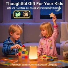Onekawa Night Light,Dimmable Touch Table Lamp with 5 Brightness and 7 Colors,Night-Lights suitable for Nursery & Bathroom & Bedroom,White