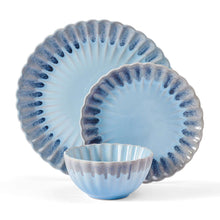 Pfaltzgraff Lucinda 12 Piece Stoneware Dinnerware Set Blue