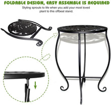 KABB 15'' Tall Plant Stand for Flower Pot Set of 1, Round Metal Plant Stand Indoor, Decorative Black Flower Pot Stand Plant Table