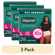 3pack-DependFreshProtectionIncontinenceUnderwearforWomen-AdultDiapers-L-28Count7-_1 - USA Mega Market