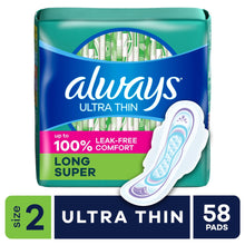 (3 pack) Always Ultra Thin Pads with Wings, Size 2, Long Super Absorbency, 174 Count
