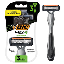 (3 pack) BIC Flex 4 Men's 4-Blade Disposable Manual Razors 3 Count