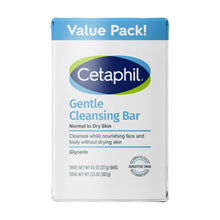(3 pack) Cetaphil Gentle Face Cleanser and Body Wash Bar for Dry to Normal, Sensitive Skin Value Pack, 4.5 oz (Pack of 3)