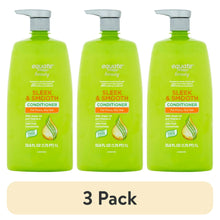 (3 pack) Equate Sleek & Smooth Conditioner for Frizzy & Dry Hair Care - 33.8 fl oz - Compare to Garnier Fructis