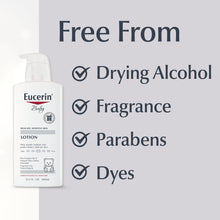 (3 pack) Eucerin Baby Lotion with Provitamin B5 and Shea Butter, Hypoallergenic, Fragrance Free, 13.5 fl oz