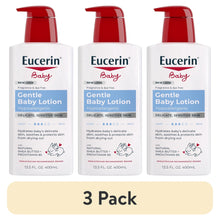 (3 pack) Eucerin Baby Lotion with Provitamin B5 and Shea Butter, Hypoallergenic, Fragrance Free, 13.5 fl oz