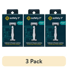 (3 pack) Safety 1st Cabinet & Drawer Latch (14pk), White, Toddler