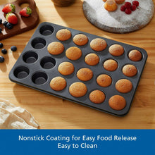 Mainstays 24 Cavity Mini Muffin Pan, Non-Stick Bakeware,1.8 inch Diameter Cups,Gray,Carbon Steel