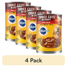 (4 pack) Pedigree Choice Cuts In Gravy With Beef Adult Canned Soft Wet Dog Food, 22 Oz. Can