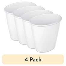(4 pack) Sterilite Small Bathroom Trash Can, 1.5 Gallon Plastic Garbage Bucket Bin with No Lid, White