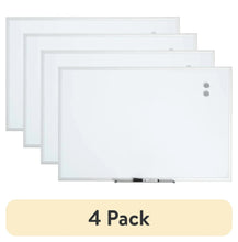 U Brands 35 x 23 in. Magnetic Dry Erase Whiteboard, Silver Metal Frame, Includes 2 Magnets, Marker, Tray