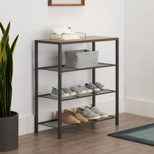 TRINITY 4-tier Shoe Rack with Console Top, Dark Gray