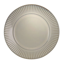Elama Market Finds 16 Piece Round Stoneware Dinnerware Set in Embossed White