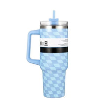 Mainstays 40oz Blue Diamond Pattern Tumbler Stainless Steel Double Wall