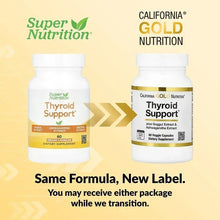 California Gold Nutrition, Thyroid Support with Guggul, Ashwagandha, Bacopa and Green Tea Extracts, 60 Veggie Capsules