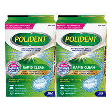 Polident Rapid Clean Dental Appliance Cleanser Tablets, 102 count, 2-pack