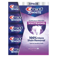 Crest 3D White Brilliant Mint Whitening Toothpaste, 5.2 oz, 5-pack