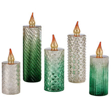 LED Glass Candles, Set of 5