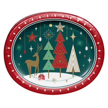 Artstyle Oval Paper Plate and Napkin Bundle, Decorative Deer, 200-count