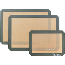 Katbite Silicone Baking Mat 3PCS 11.6 in x 16.5 in Reusable & Nonstick Bakeware Mats,Black