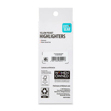 Pen+Gear Pocket Highlighters, Chisel Tip, Yellow, 4 Count