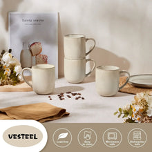 Vesteel Coffee Mug Set of 4, Ceramic Coffee Cups with Handles, 14oz Handmade Reactive Glaze Mugs Set for Coffee Tea Milk, Mug Gifts for Thanksgiving Day Anniversary, Gifts for Men, women, Home, Office and Restuarant - USA MEGA SHOP