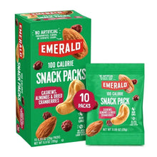 Emerald Nuts Cashews & Almonds with Dried Cranberries, 100 Calorie Packs, 10 Ct