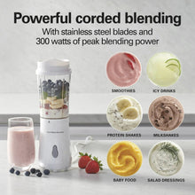 Hamilton Beach Personal Blender for Smoothies with 2 Travel Jars and Lids, White