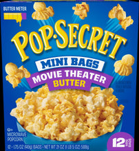 Pop Secret Microwave Popcorn, Movie Theater Butter Flavor, 1.75 oz Mini Bags, 12 Ct