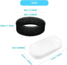 FWMB 16pcs Replacement Cat Water Fountain Filters, Compatiable with FWMB Cat Water Fountain 108oz/3.2L and 135oz/4.0L, 8 Pack Filters & 8 Sponges Foam Filter