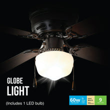 Mainstays 42 inch Hugger Indoor Ceiling Fan with Light Kit, Black, 4 Blades, Reverse Airflow
