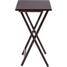 Mainstays Modern Indoor Folding Tray Table Set of 2, Walnut Finish, Solid Rubberwood, 19 x 14.5 x 26 Inches