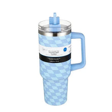 Mainstays 40oz Blue Diamond Pattern Tumbler Stainless Steel Double Wall