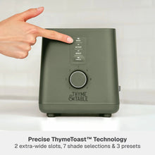Thyme & Table 2-Slice Toaster, Extra-Wide Slots with Removable Crumb Tray, Dusty Moss