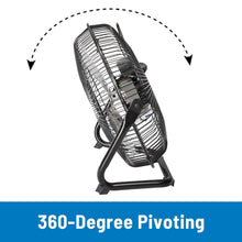 Mainstays 9 Inch High Velocity Metal 3-Speed Fan with 360-Degree Tilt and Wall Mount