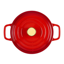 Carote 4.5QT Enamel Cast Iron Dutch Oven, 9.5 Inch Round Soup Pot with Lid, Induction Compatible,Red