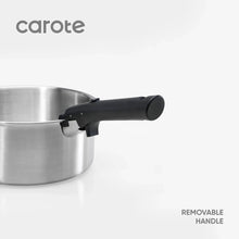 Carote 4 Pcs Stainless Steel Saucepan Set, Saucepans with Detachable Handle, Oven Safe, Induction Ready, Stackable Cookware, Kitchen Cooking Set